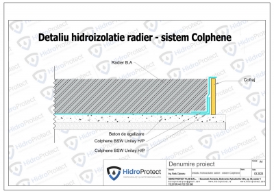 Detaliu hidroizolatie radier - sistem Colphene